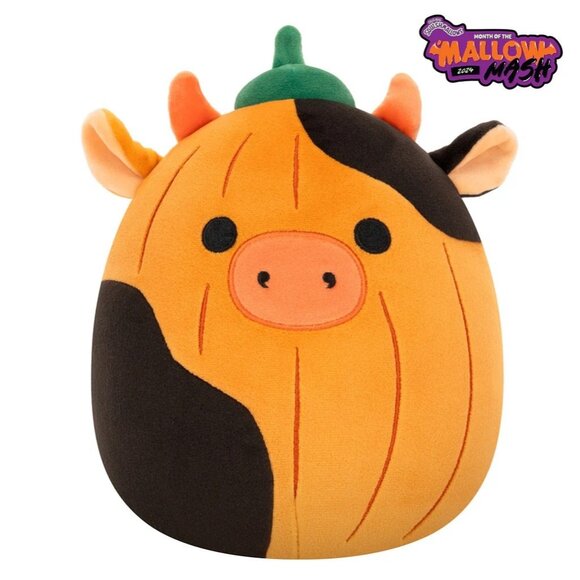 Squishmallows Connor the Pumpkin Cow 8 Inch Rare Mallow Mash Series - Picture 1 of 3